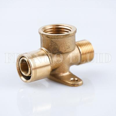 China Pex Brass Crimp Fitting Pex Plumbing Brass Fittings Press Crimp Fitting For Pex Pipe Water Tubing for sale