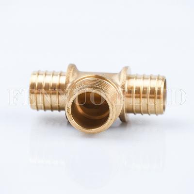 China Pex Crimp Fitting Pex Fittings and PEX Tubing with Pex Tee Forged Brass Male Crimp Fitting for sale