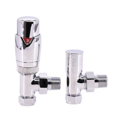 China TRV General Luxury Designer Thermostatic Radiator Angle Brass Valve Chrome Plated Heating System for sale