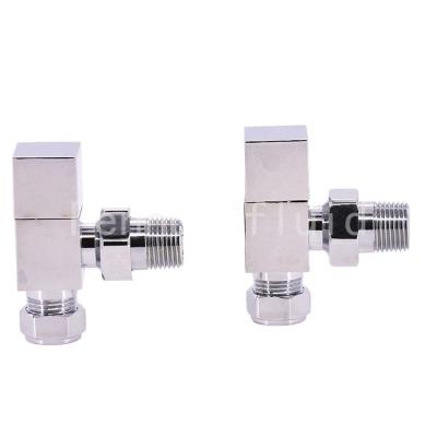 China Russia TRV Square Angle Valve General Best Seller UK Brass Valve Chrome Plated HVAC Systems Towel Rail Heating for sale