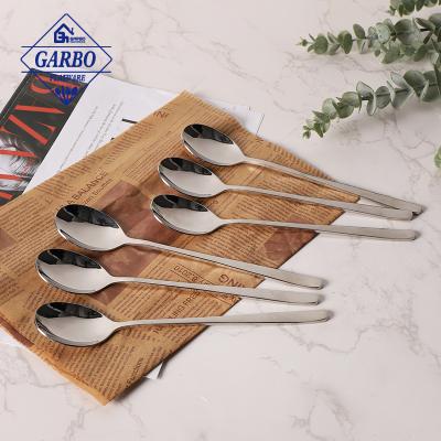 China (18/0) Sustainable 430 Dinner Spoon Stainless Steel Spoons Set In Cutlery With Mirror Polish Dessert Teaspoon For Cafe Shop Flatware for sale