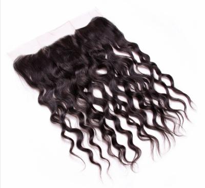 China Remy Brazilian Wet Body Wave And Wavy Hair 13x4 Lace Frontal Natural Color 10 To 22 Inch 130% Swiss Lace Closure for sale