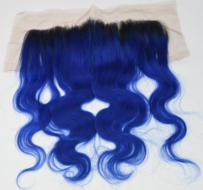 China Regular Wave Pure Virgin Hair, 13*4 Size Hair Closure, Ombre Elastic Band Lace Frontal Closure for sale