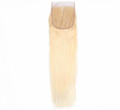 China Closure 613, Honey Blonde 4x4 Lace Water Wave Platinum Blonde 130% Density Straight Silk Low Hair Closure for sale