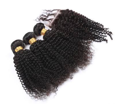 China Wholesale Grade 10a Curly Curly Curly Curly Wig Peruvian Virgin Lace Hair Bundles Vendors With Lace Closure for sale