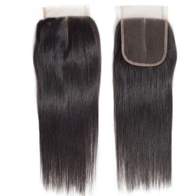 China Top Quality Silky Straight Wave 8A 9A 10A Raw Unprocessed Grade Brazilian Straight Hair Closure for sale