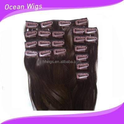 China Top Quality Grade 7A 100% Virgin Human Remy Finest Fashion Silky Straight Wave All Cuticle Clip Hair for sale