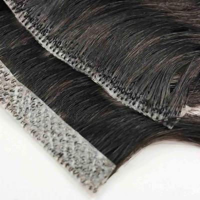 China Silky Straight Virgin Hair Cuticle Weft Skin Wave Virgin Hair Extensions Hand Injected Strands In Polyurethane Base Perfect Look for sale