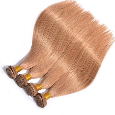 China Straight Hair Brazilian Straight Hair Weave Bundles Honey Blonde Human Hair 3 Bundle 27# Honey Blonde Human Hair Extension Non Remy for sale