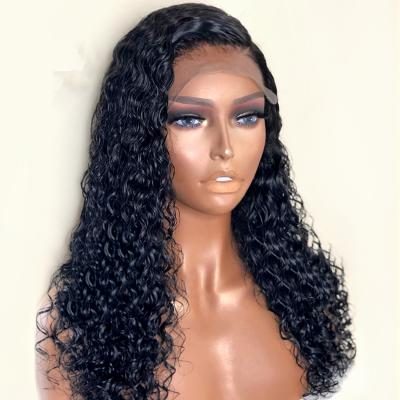 China HD Full Lace Water Wave Human Hair Wigs For Color Women , Transparent Virgin Hair Lace Front Wig Water Wave 16inch -26inch In Stock for sale