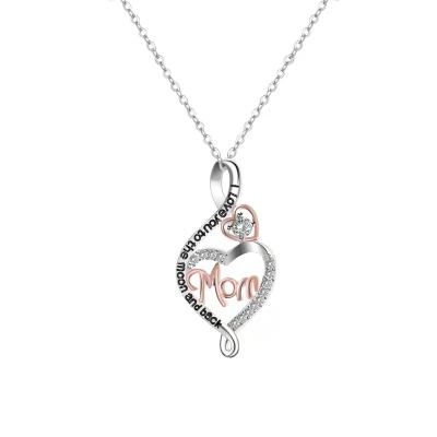 China Clavicle Chain Double Love Romantic Heart Diamond Pendant Ladies Heart Necklace For Women 2022 for sale