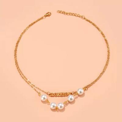 China Romantic Custom 18K Gold Jewelry Set Tahitian Gold Plated Initial Letter Chain Freshwater Pearl Necklace for sale