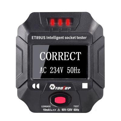 China Electrical Socket Tester Voltage Tester Socket Detector EU Plug Line Socket Polarity Ground Zero Phase Check Socket Tests ET89US ET89US for sale