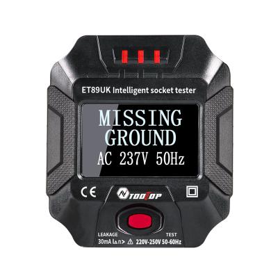 China Electrical Socket Tester Voltage Tester Socket Detector EU Plug Socket Polarity Ground Zero Line Phase Check Socket Tests ET89UK ET89UK for sale