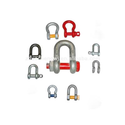 China General Industry Heavy Duty Galvanized D Shackles With Screw Collar Pin for sale