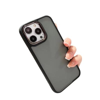 China ZXX Shockproof Plated Buttons Translucency Matte Shockproof Mobile Case Back Cover For iPhone 11 12 13 14 pro Max Phone Case for sale