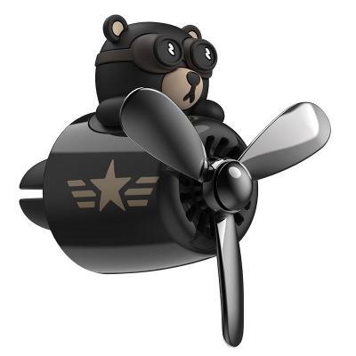 China New Style Cartoon WSY Brown Bear Pilot Series Bear Pilot Series Rotating Booster Car Air Freshener Rotating Aromatherapy for sale