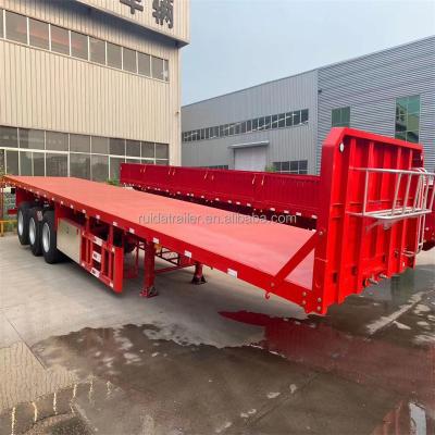 China Truck Trailer Shandong manufacturers can customize 20.40 feet of 3-axis 48-foot flatbed trailer with headboard for sale