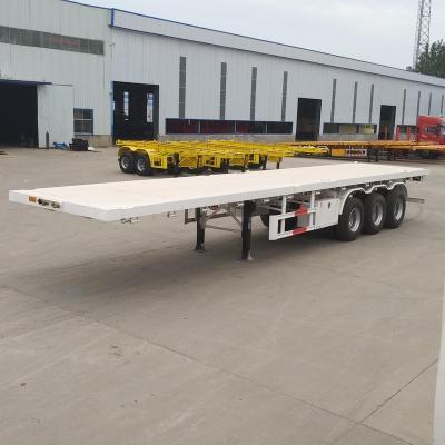 China Truck Trailer Brand New Hot Sale 3 Axles 40ft Flatbed Container Semi Truck Trailer for sale