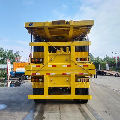 China Truck Trailer Used 3-axis 40 ft flat container semi trailer container lock 20 ft can be done for sale