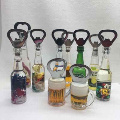 China Sustainable Promotional Souvenir Acrylic Beer Shape Customized Bottle Opener Fridge Magnet for sale