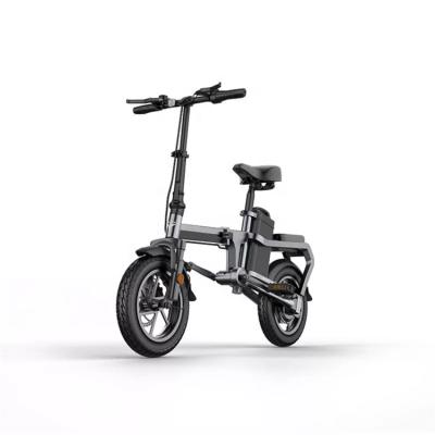 China 350w 48v Fat Tire Steel Frame Disc Brake Steel Portable City E Bike Folding Electric Bike for sale