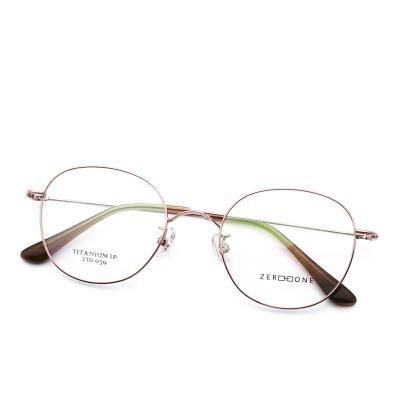 China High Elastic IP Electroplating Beta Titanium Glasses Frame Cozy Gold Metal Opticalv for sale