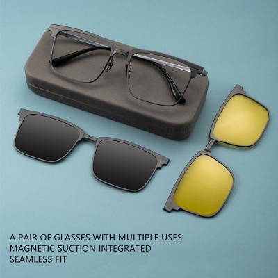 China Magnetic Pure Titanium Aluminum Glasses Fashion Portable  Business Glasses for sale