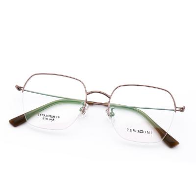 China Titanium Half Frame Glasses Polygons Titanium Glasses Beta Titanium Frame Glasses for sale