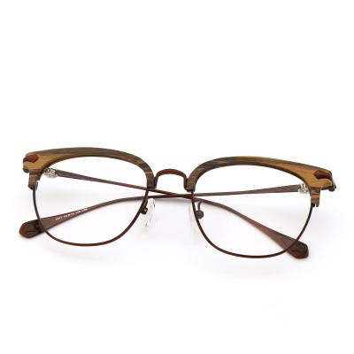 China Wood Grain Eyeglass Frames Imitation Wood Acetate Glasses MR 3317 for sale