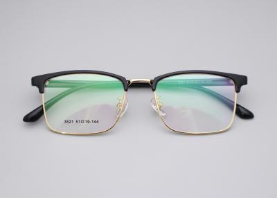 China Modern Business Browline Glasses Metal Frame Perfectly Match All Face Shapes 3521 for sale