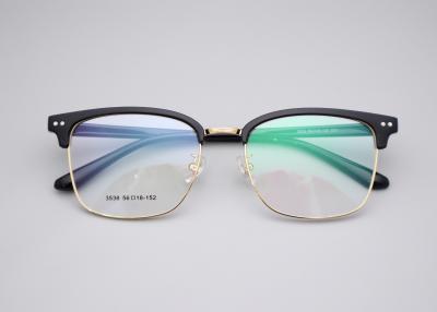 China Custom Logo Printing Full-rim Metal Browline Glasses Frame 3538 for sale