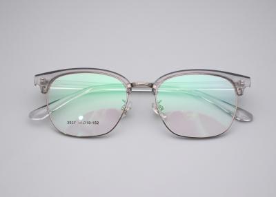 China Translucent TR And Metal Browline Glasses Frame Custom Logo 3537 for sale