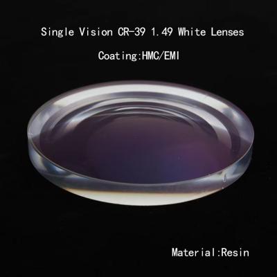 China 1.49 Lentes ópticas UC/HC/HMC EMI de visão única Lentes ópticas de visão única brancas à venda