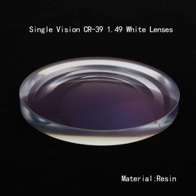 China CR-39 1.49 Visão Única HC UC Lente Ótica Resina Branca Lentes de Visão Única Marcada 