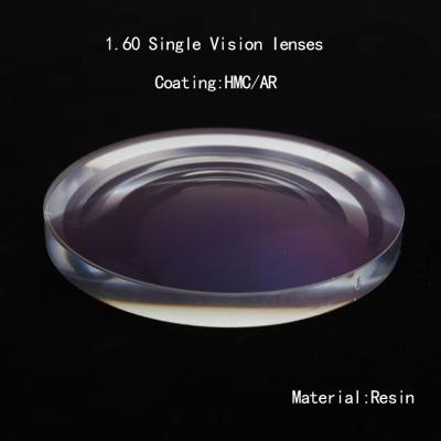 China 1.60 HMC AR Coating Ophthalmic Glasses Digital Single Vision Lenses For Block EMI for sale