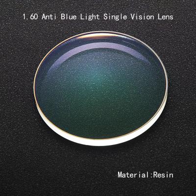 China 1.60 Anti Blue Light AR Coating Ophthalmic Lenses Finished Single Vision Lenses Glasses for sale