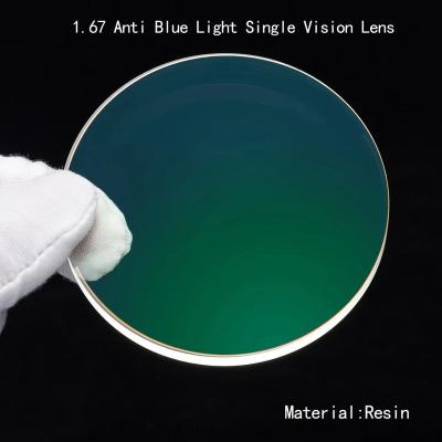 China 1.67 Lentes de visão única polarizadas oftalmológicas com revestimento AR contra luz azul com filtro de luz azul à venda