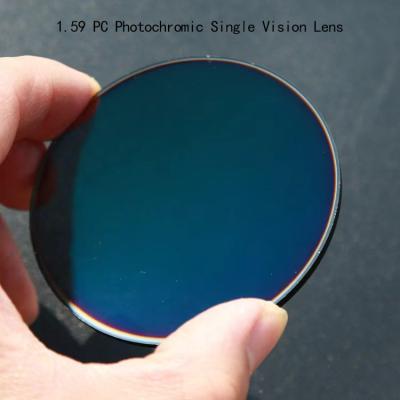 China 1.59 AR Coating Polycarbonate Photochromic And Blue Cut Lens Single Vision Lens  for sale