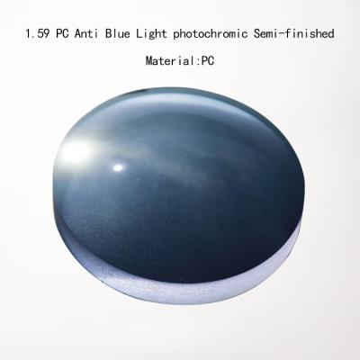 China 1.59 PC Single Vision Anti Blue Light fotochromisch Half afgewerkt Te koop