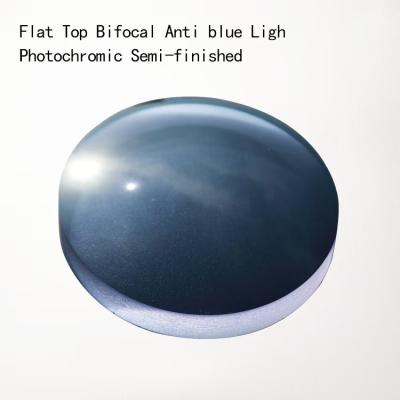 China Flat top bifocale lens halffabricate fotochrome voor blokblauwe straal Te koop