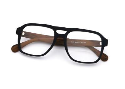 China Adjustable Polygons Wood Grain Glasses Acetate Material 8187 for sale