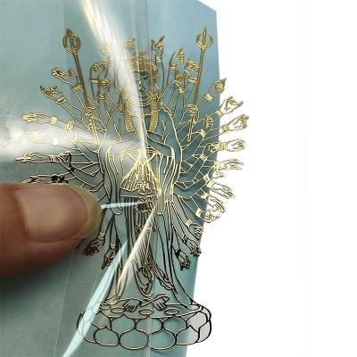 China Durable and easy to stick Metallic letters labels custom thin electroform gold nickel 3D logo transfer embossed decals metal stickers with adhesive for sale