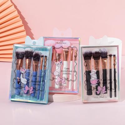 China Angular Blush Mini Size Travel Makeup Brushes Wood Handle Makeup Brush Makeup Brush for sale