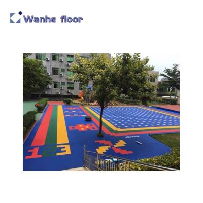 China Basketball Wanhe Modular Basketball Court Outdoor Sports Plastic Flooring for sale