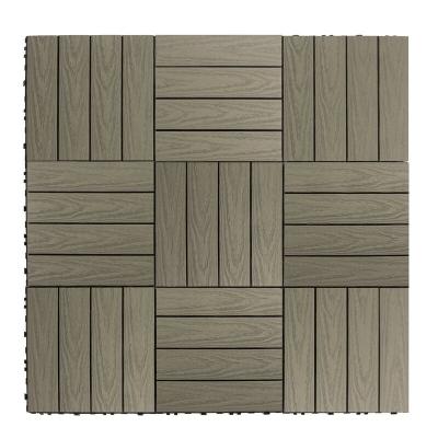 China Factory Price Modern Wood Flooring Wanhe Decking DIY Tile Interlocking Plastic Composite Decking WPC Tile for sale