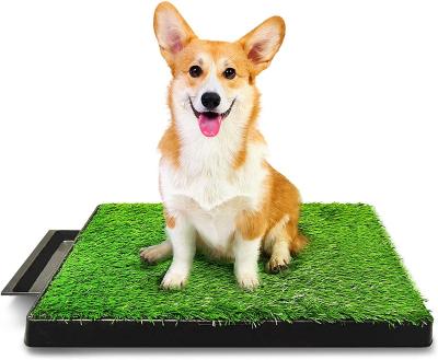 China Factory Price Viable Toilet Mat Removable Waste Tray For Indoor Outdoor Use Dog Potty Pet Training Artificial Grass Pad for sale