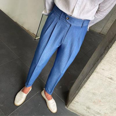 China Autumn Men&'s Spring Anti-wrinkle Spring Summer Canvas Business Casual Loose Suit Pants Factory Direct Sales for sale