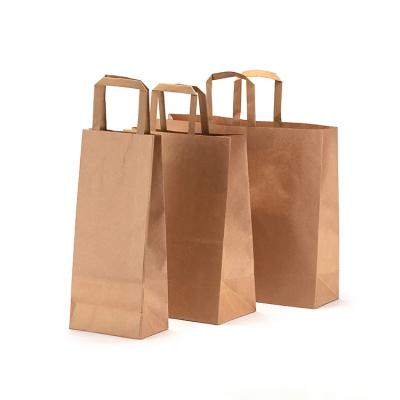 China Recycled Materials Kraft Paper Bags With Flat Handles 10x5x13 Inches for sale