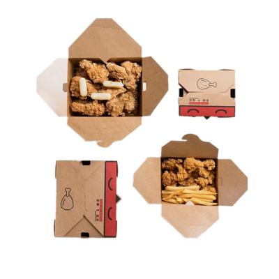 China Food Grade Disposable Disposable Chicken Wings Take Out Lunch Paper Food Packing Boxes To Go Container for sale